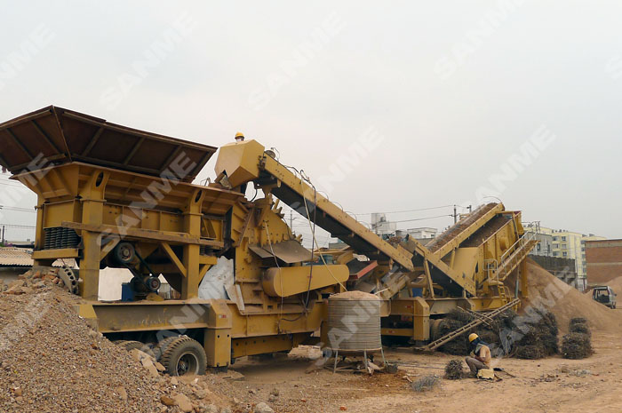 云南时产150吨移动式建筑垃圾破碎生产线